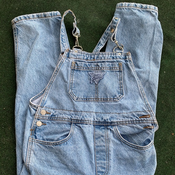 Amazing Vintage Guess Light Wash Denim Overalls - Picture 1 of 5